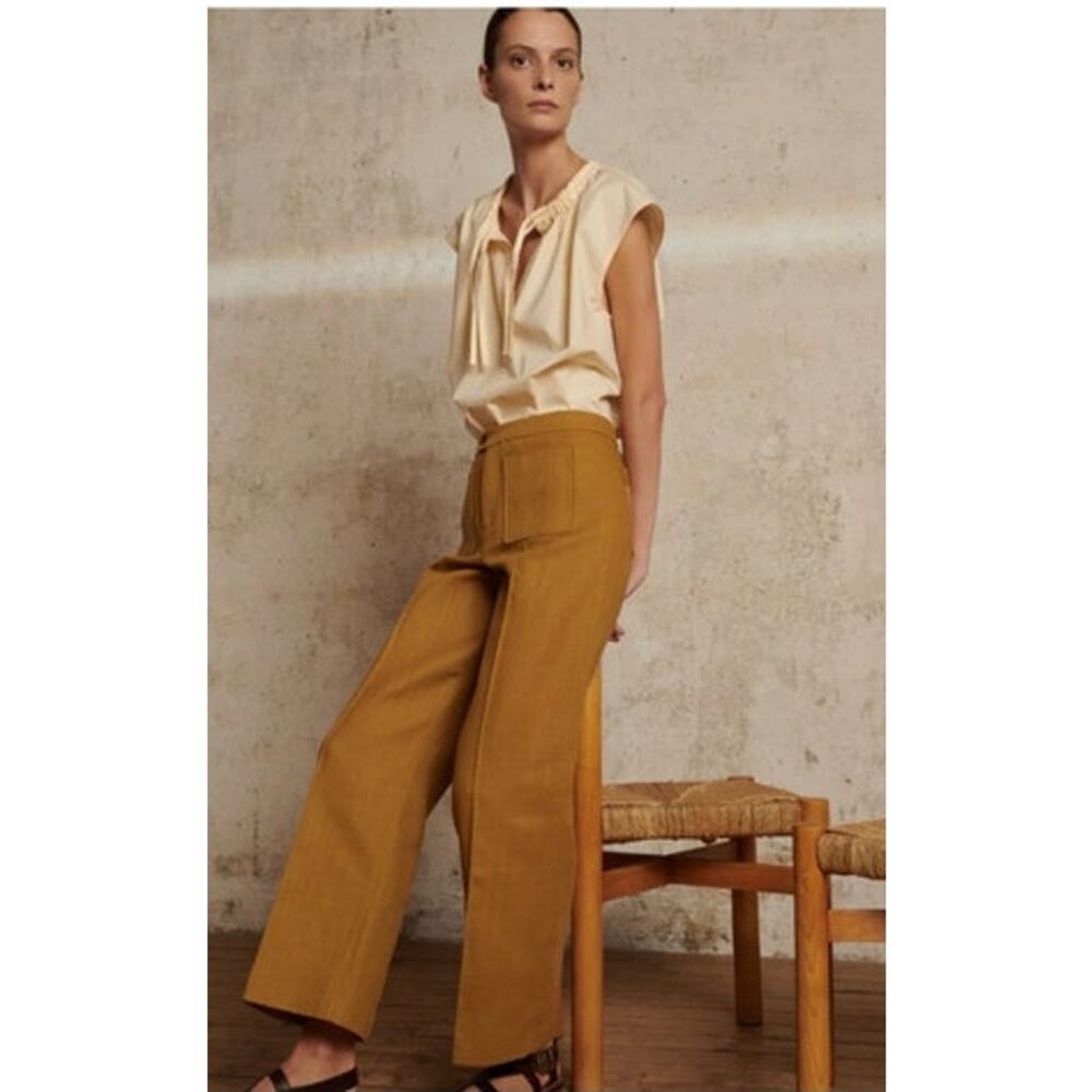 SOEUR Sz 40 8 Harry Trousers Pants Ochre Mustard Yellow Tan
